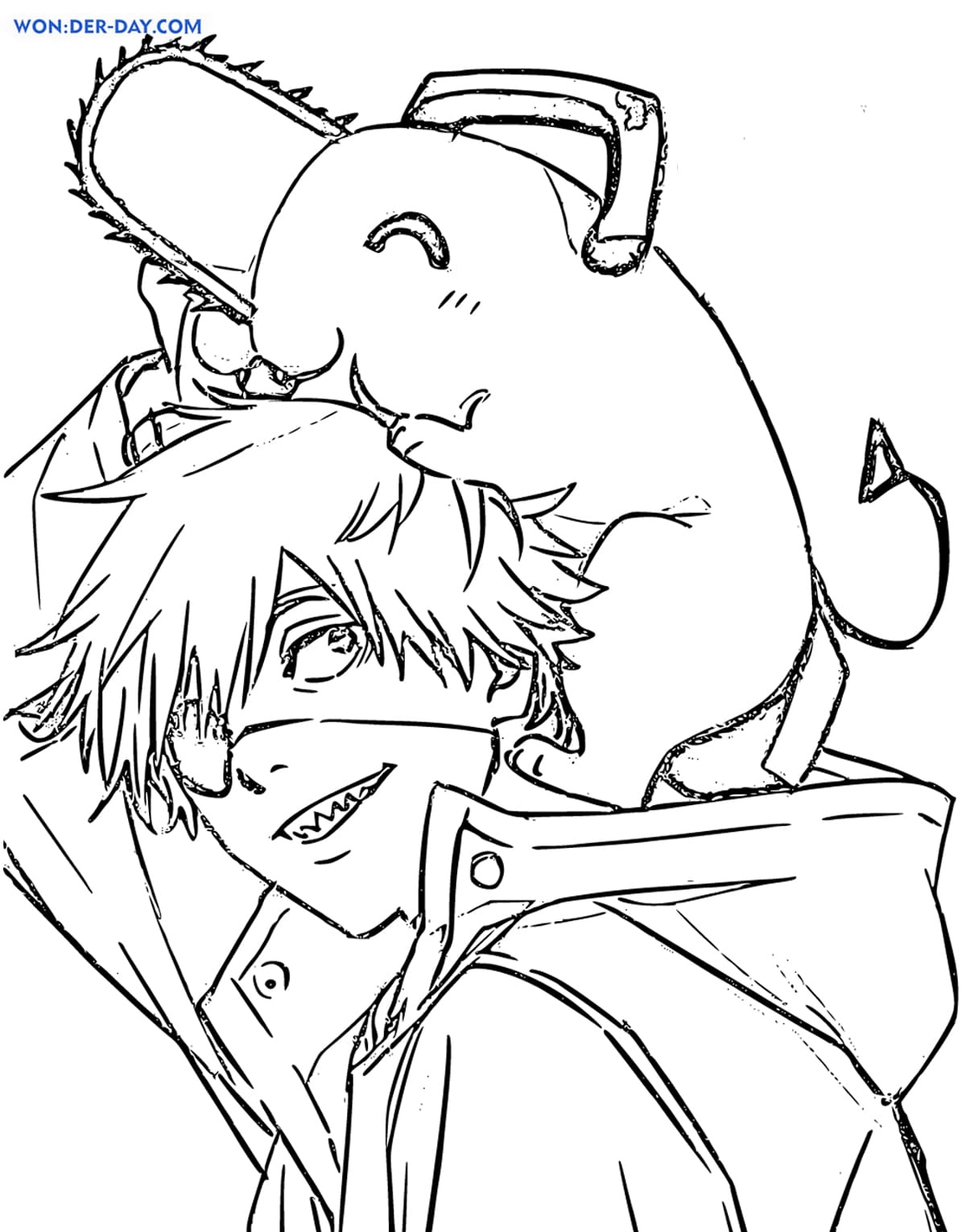 Chainsaw Man Coloring Pages Free Coloring Pages Chainsaw Man Coloring Pages Free Coloring Pages