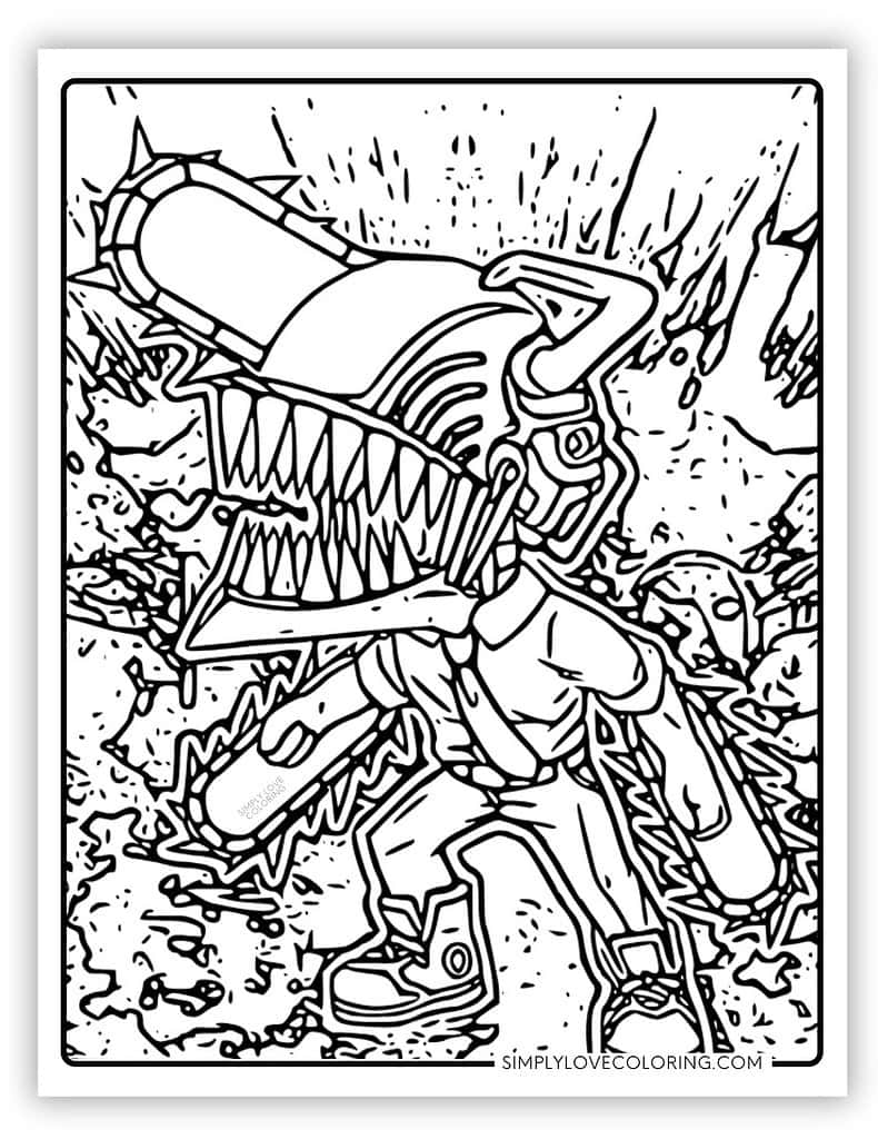 Chainsaw Man Coloring Pages Free PDF Printables Simply Love Coloring Chainsaw Man Coloring Pages Free PDF Printables Simply Love Coloring