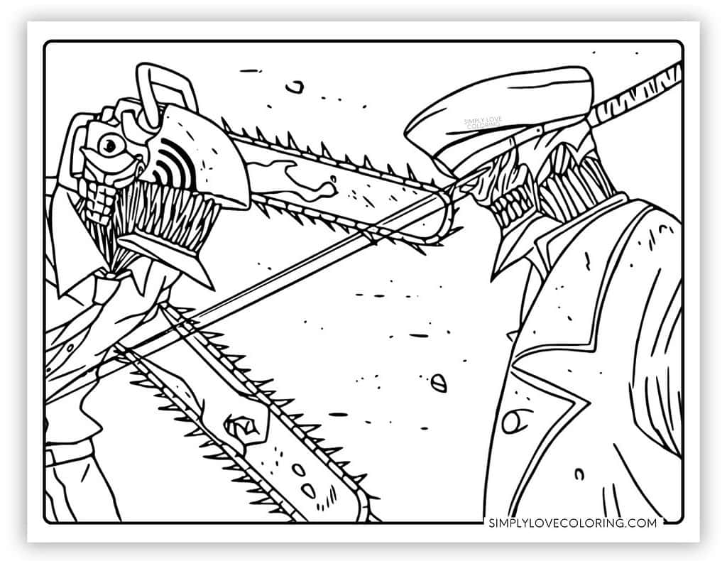 Chainsaw Man Coloring Pages Free PDF Printables Simply Love Coloring
