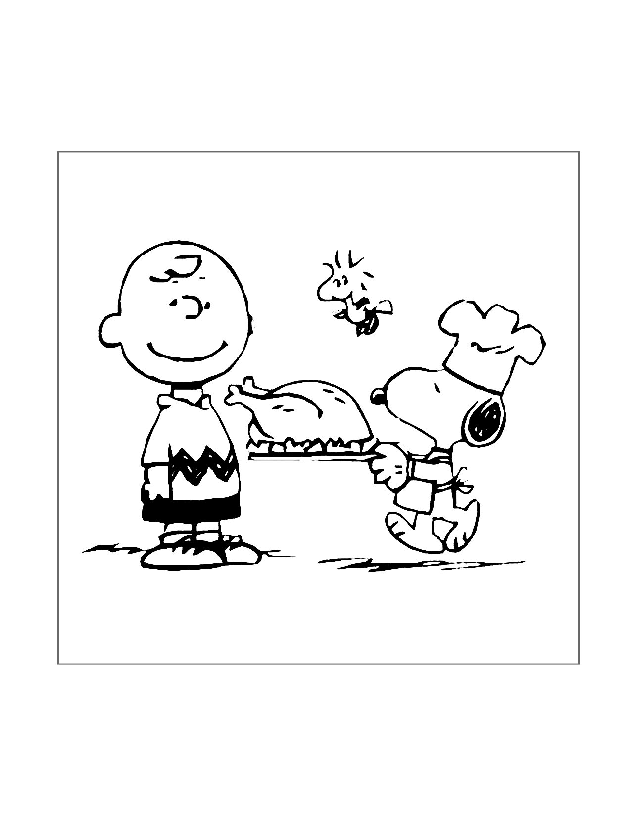 charlie brown thanksgiving coloring page