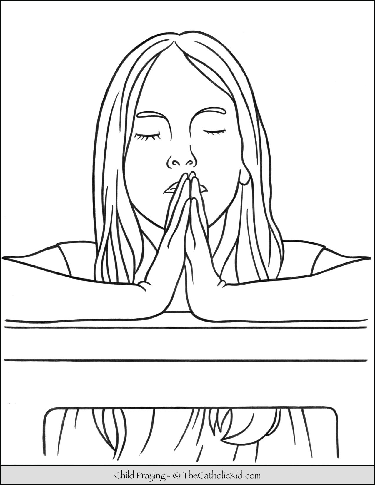 Child Praying Coloring Page TheCatholicKid