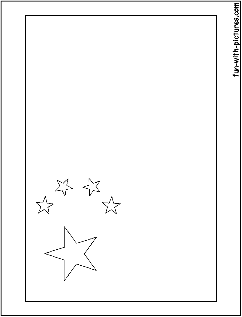 China Flag Coloring Page