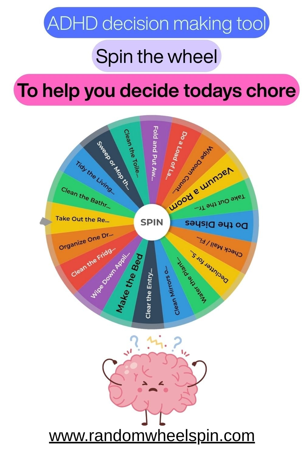 Chores To Do List Wheel Spin A Random Chore