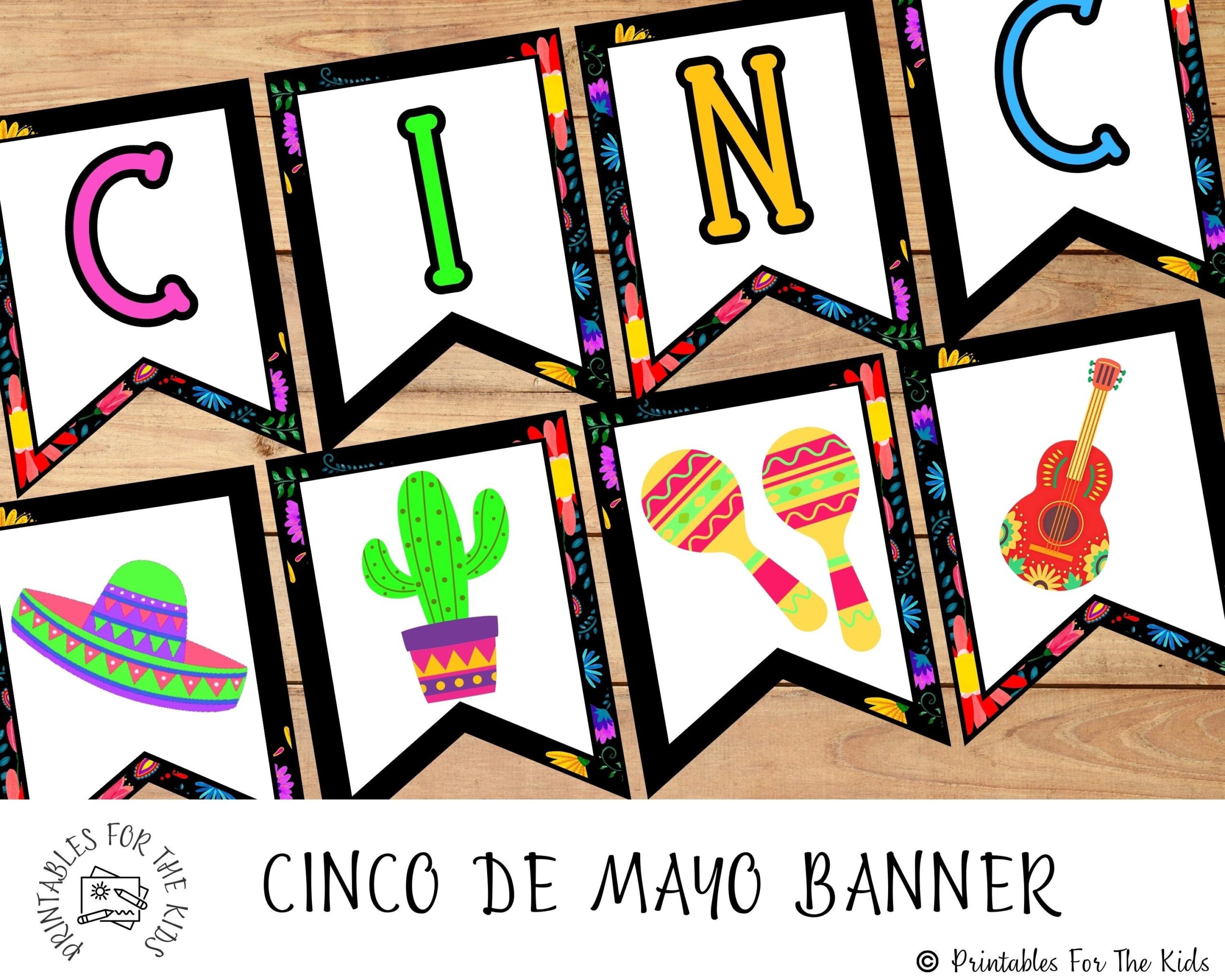 Cinco De Mayo Banner Fiesta Party Decoration Printable Etsy