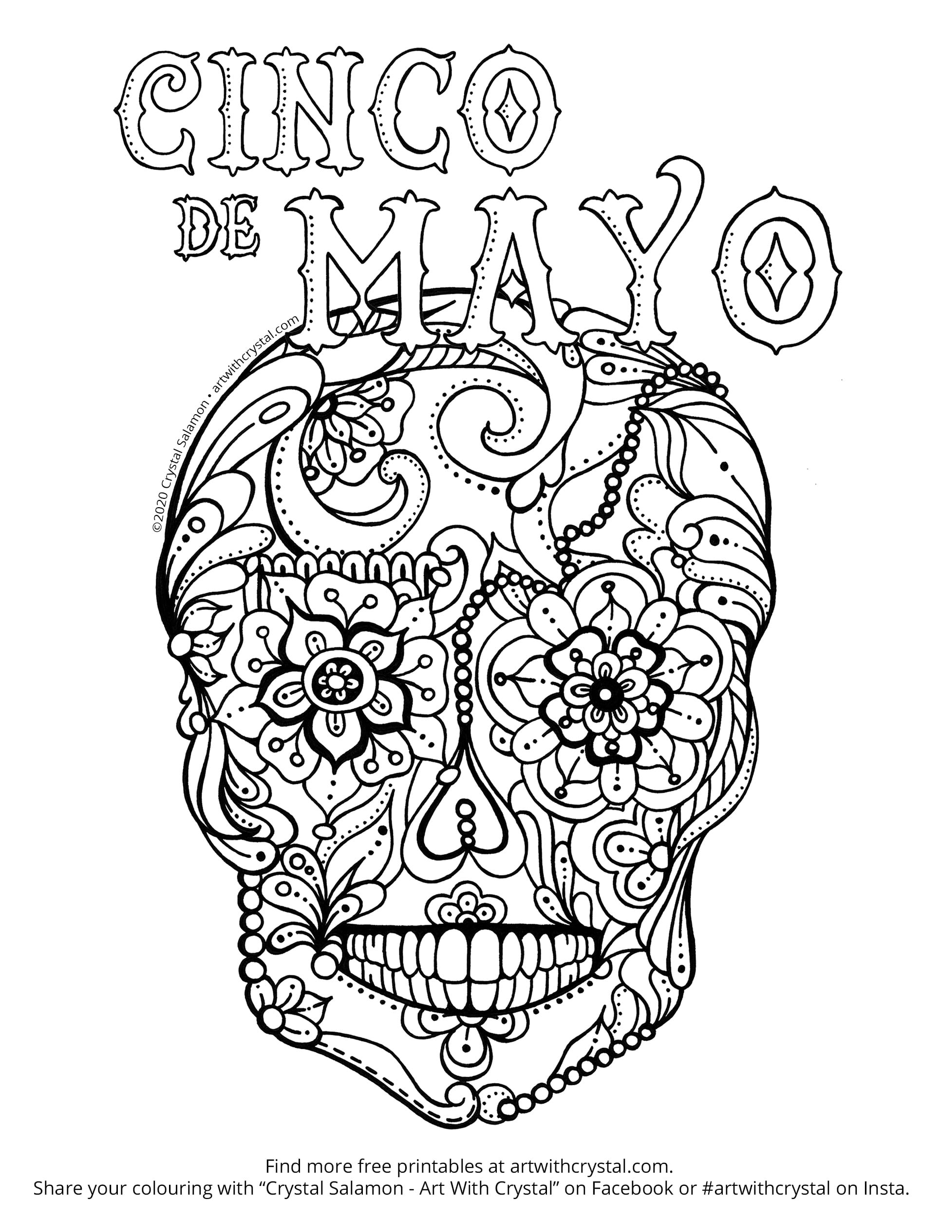Cinco De Mayo Free Printable Colouring Page Art With Crystal Cinco De Mayo Free Printable Colouring Page Art With Crystal