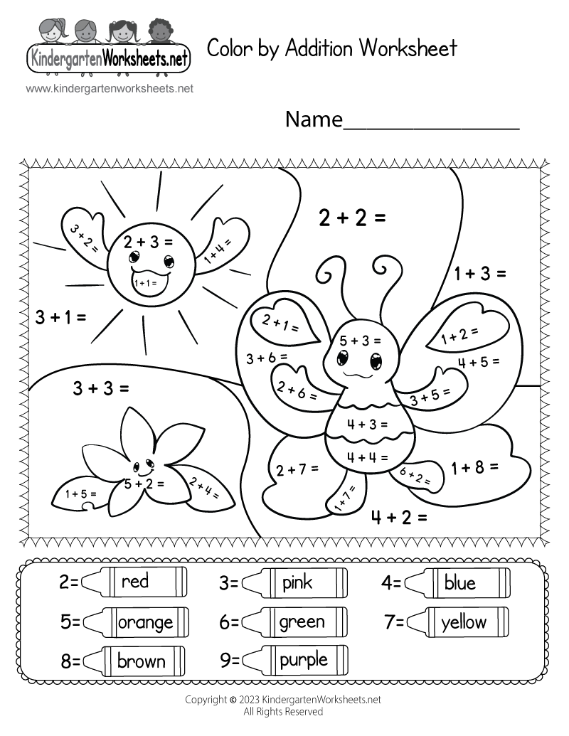 colors worksheets for kindergarten