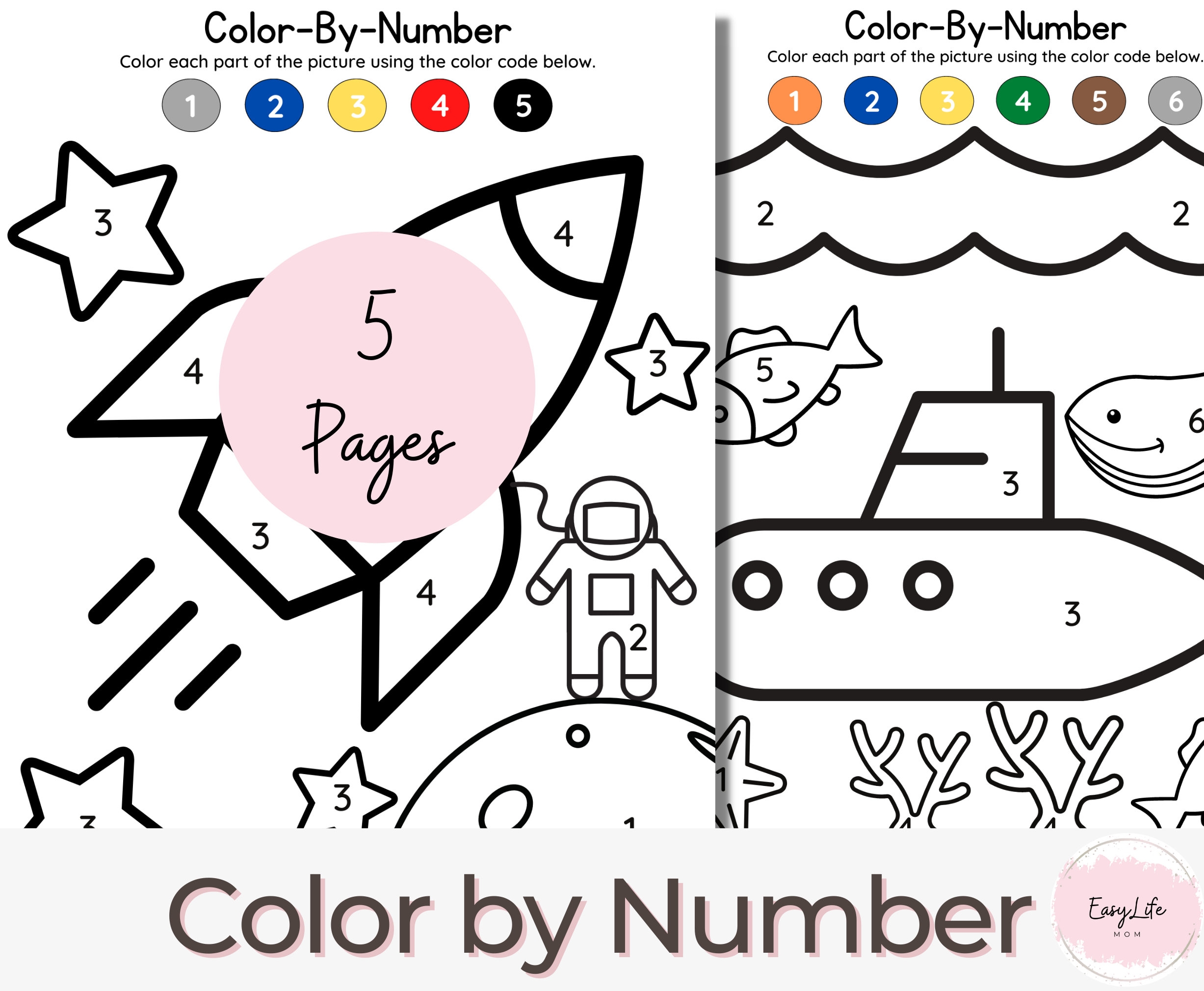 Color By Number Kids Preschool Prek Worksheet Homeschool Printable Coloring Coloring Page Learning Activities Preschool Sheets Etsy