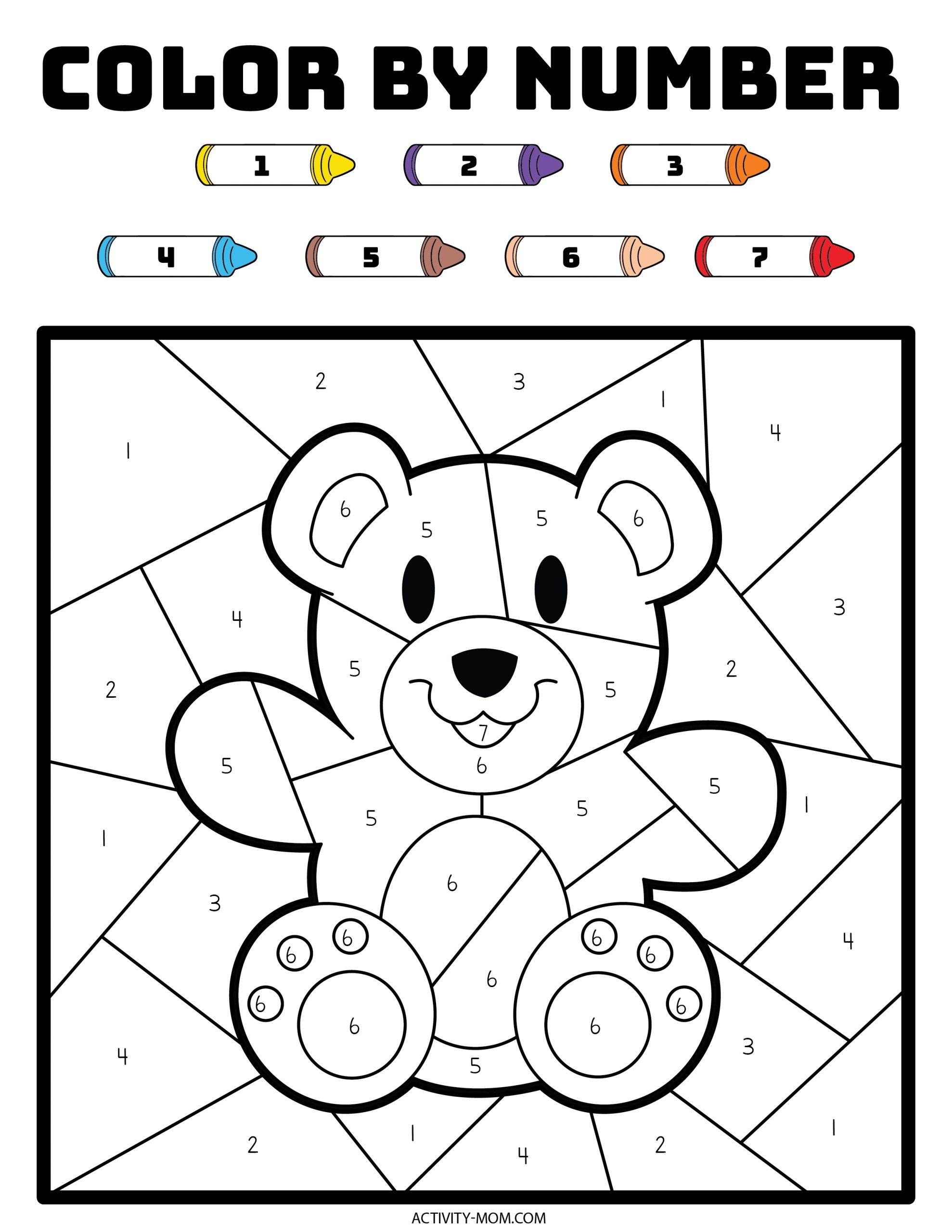 Color By Number Valentine Pages free Printable The Activity Mom