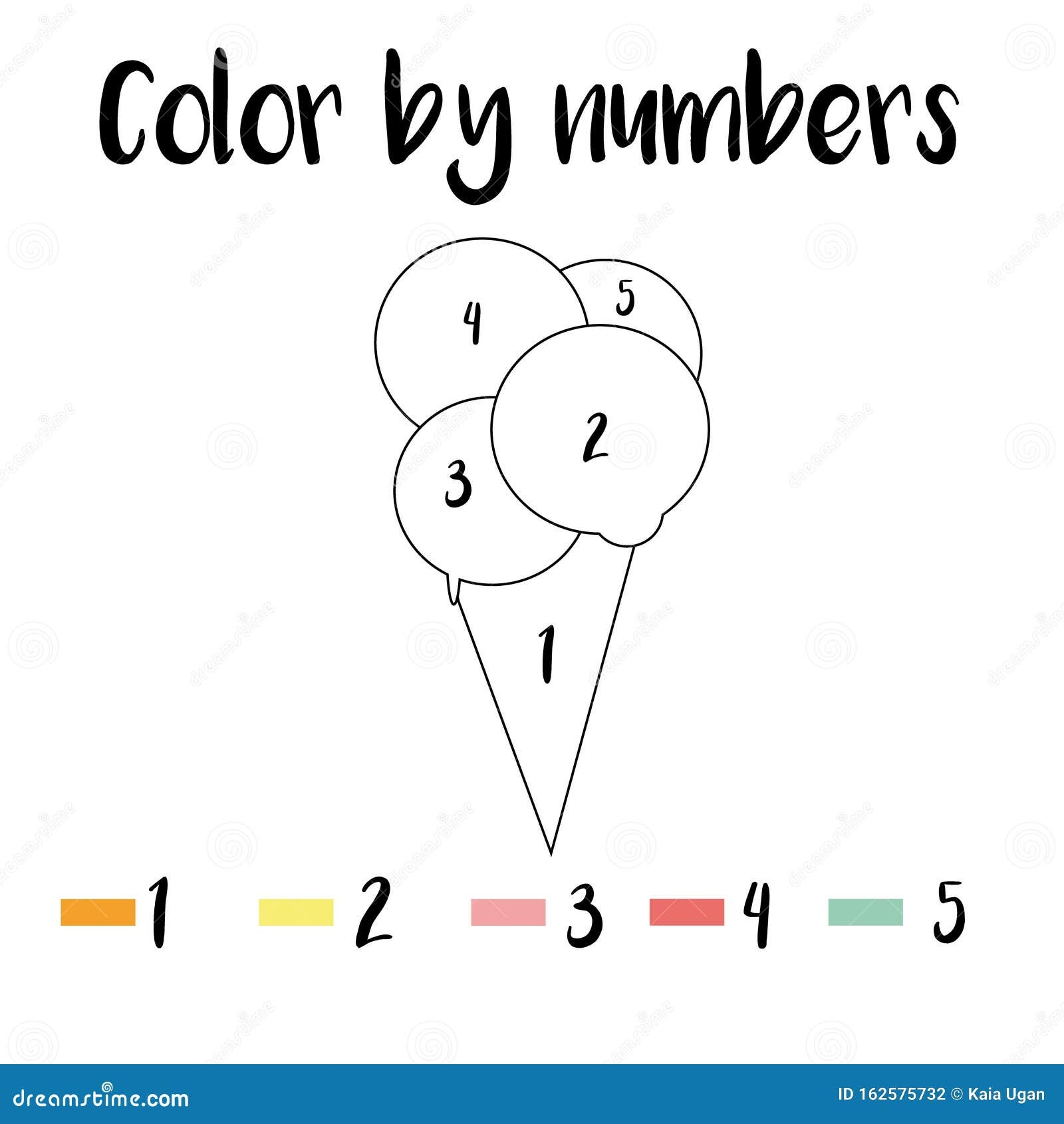Color By Numbers Printable Worksheet Educational Game For Children Toddlers And Kids Pre School Age Stock Vector Illustration Of Circle Blank 162575732