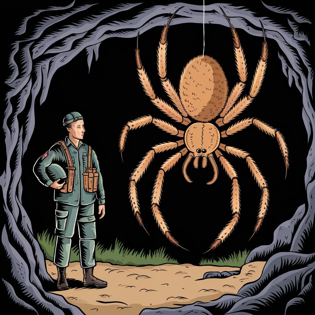 Color Page For Soldier And Spider In Cave Printable Free Educational Fun