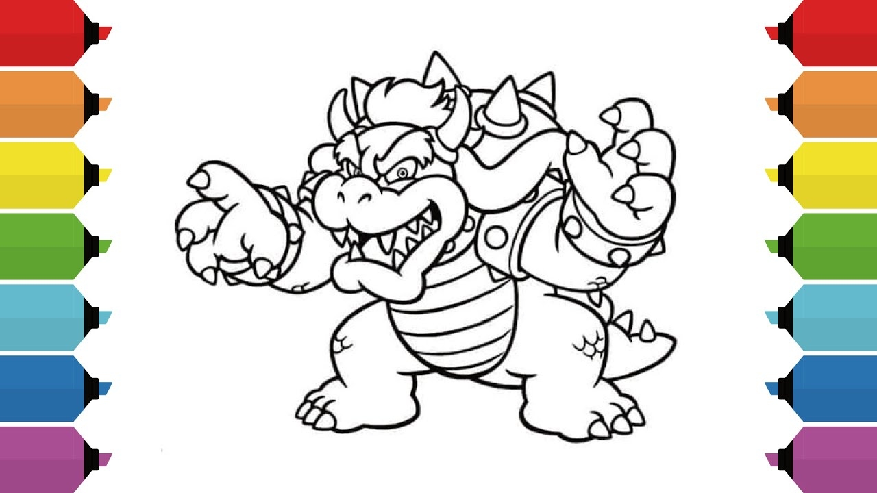 Coloring Bowser Super Mario Coloring Pages YouTube