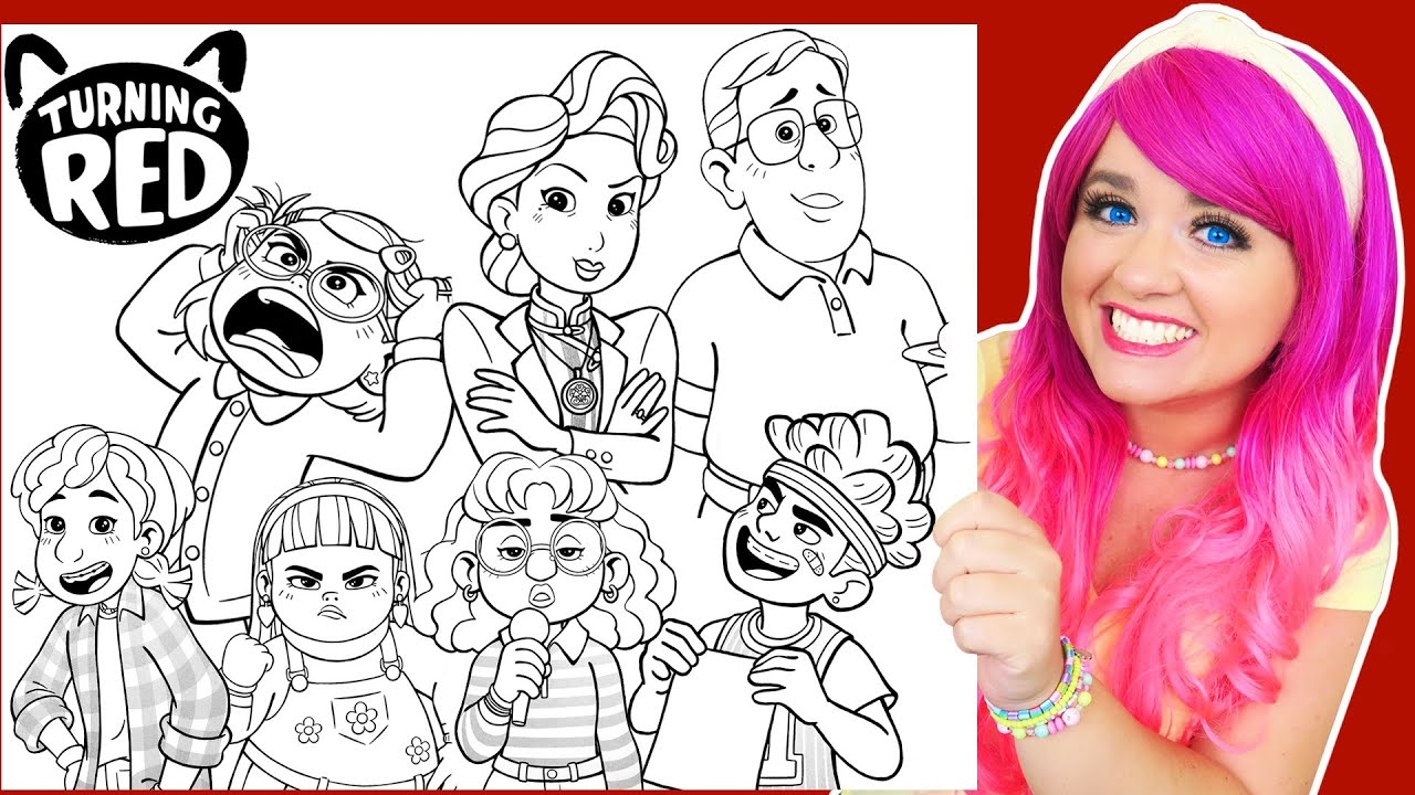 Coloring Every Turning Red Character Disney Pixar Coloring Pages Prismacolor Markers YouTube