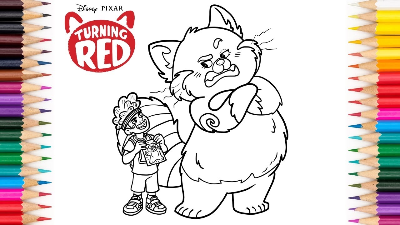 Coloring Mei Lee Panda Tyler Turning Red Coloring Pages Labolina Coloring TV YouTube