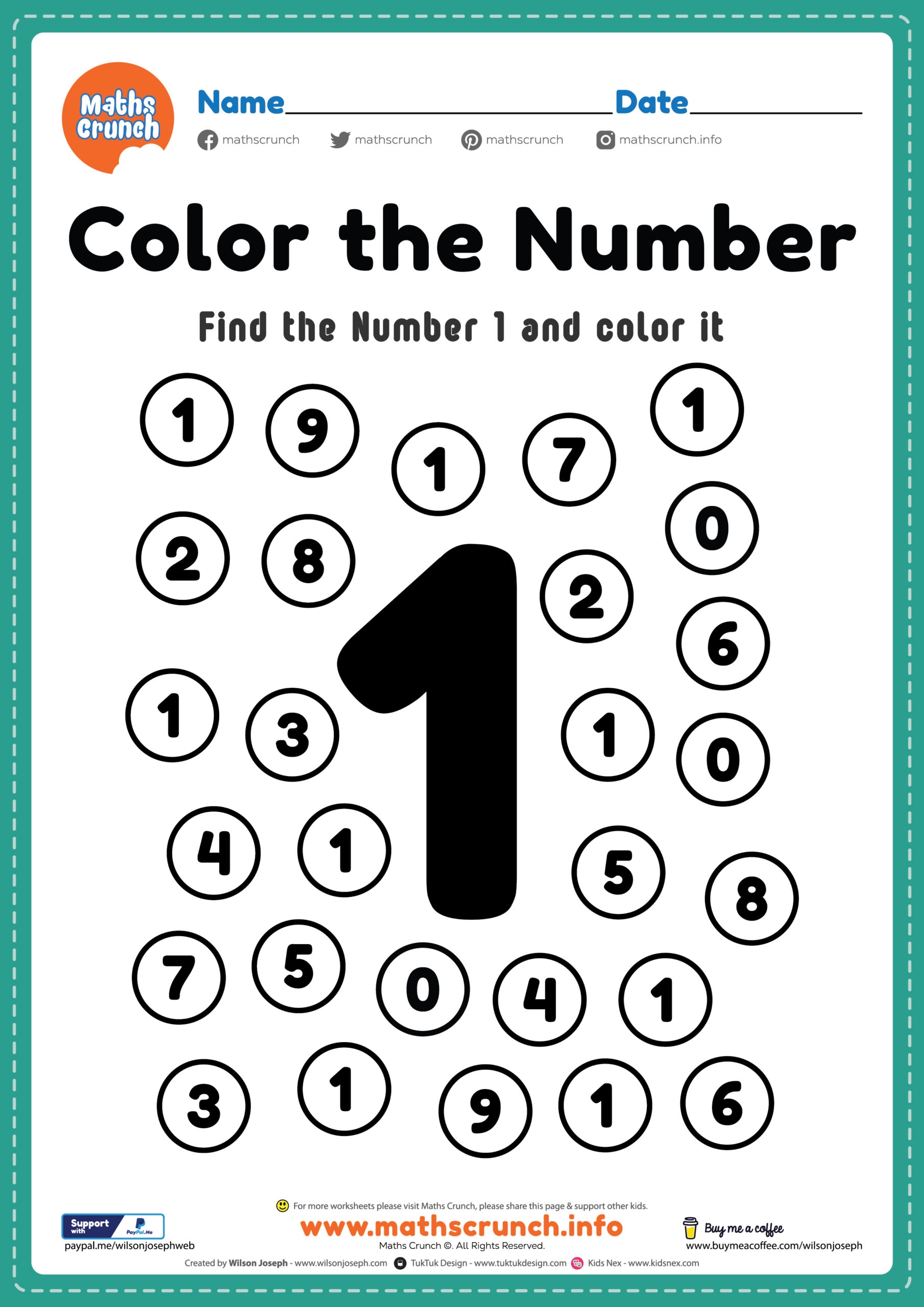color by number worksheets