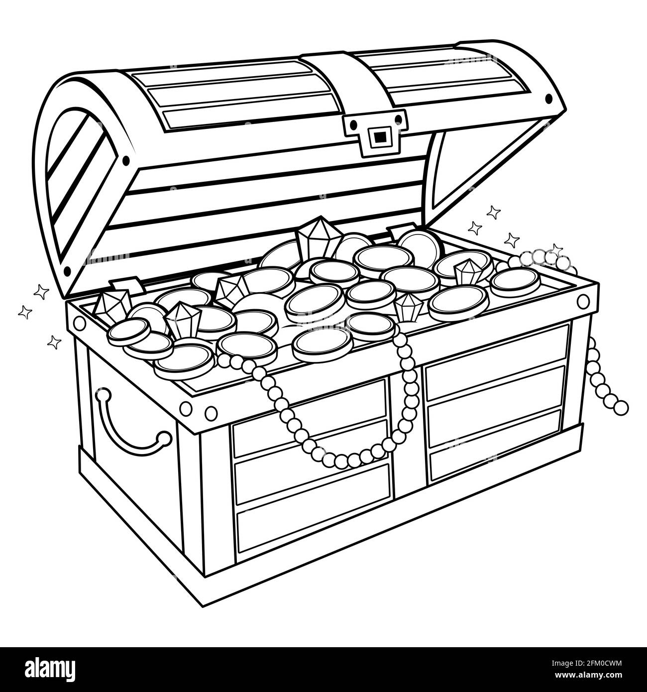 Coloring Page Of A Treasure Chest Hi res Stock Photography And Images Alamy