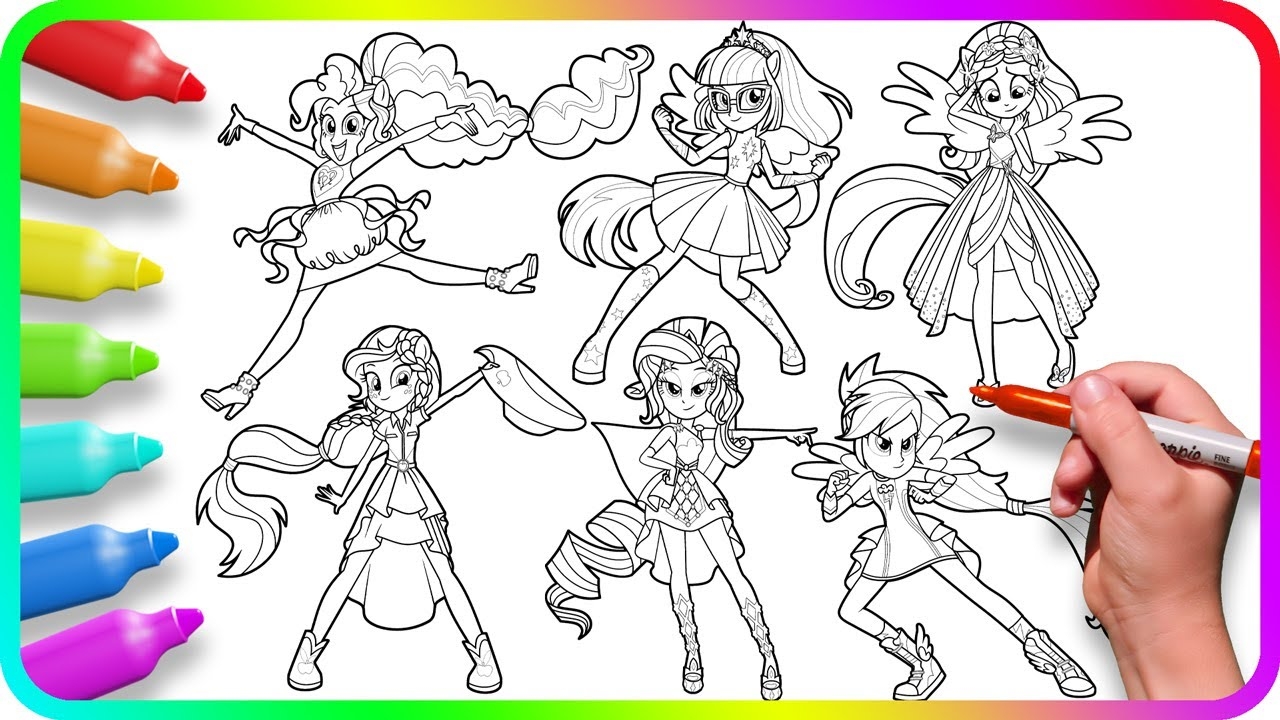 Coloring Pages EQUESTRIA GIRLS How To Color My Little Pony Simple And Easy Drawing Tutorial Art YouTube