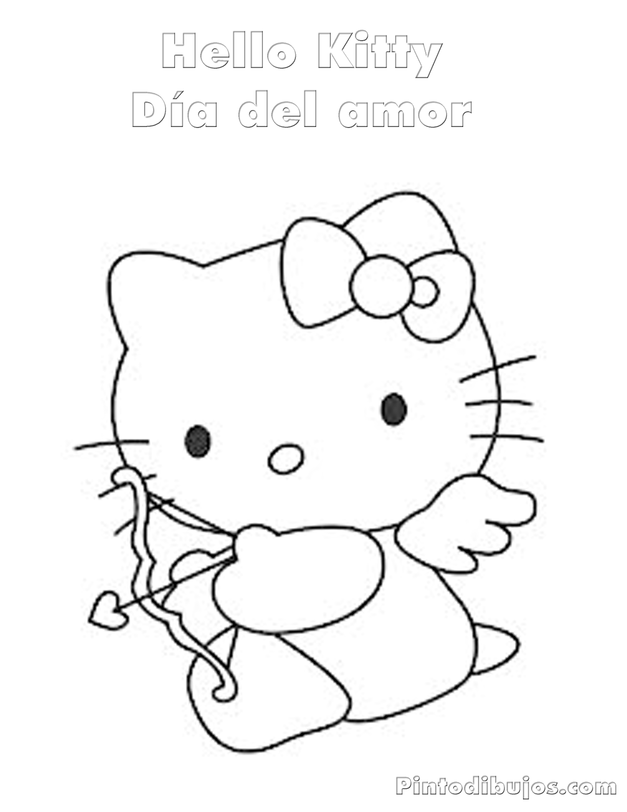 Coloring Pages Hello Kitty Valentines Day Coloring Pages