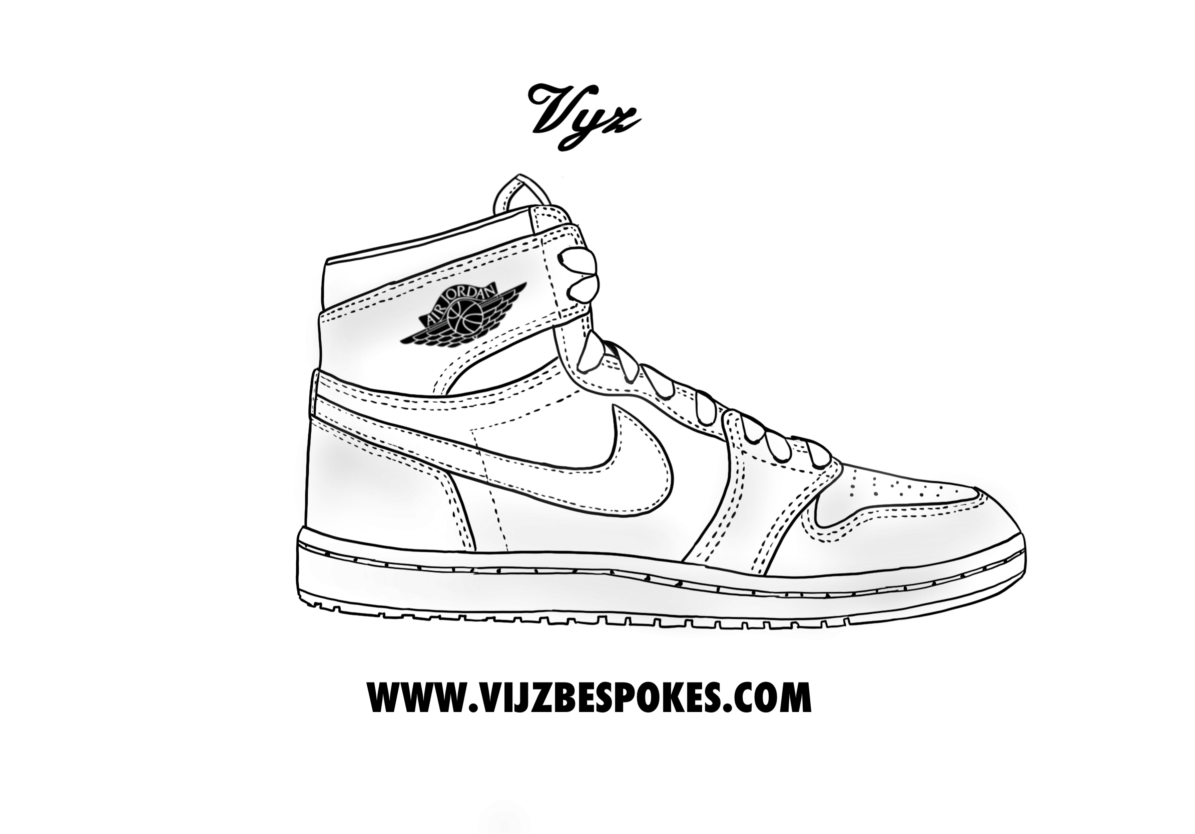 Coloring Pages How To Draw Air Jordan Coloring Page Travis Scott Shoe Drawing Off White Jordan