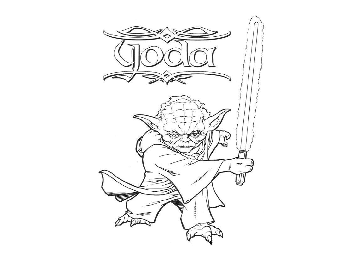 Coloring Pages Star Wars Yoda Darth Vader Storm Trooper Etsy