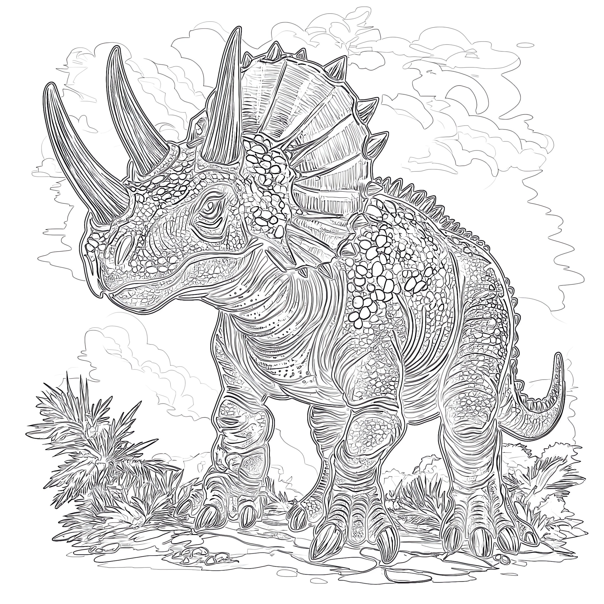 Coloring Pages Triceratops Coloring Pages Mimi Panda