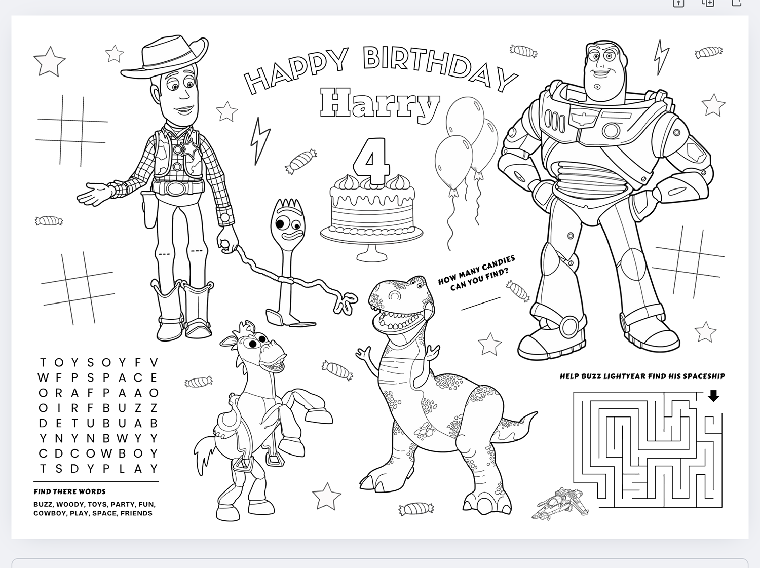 buzz and woody coloring pages