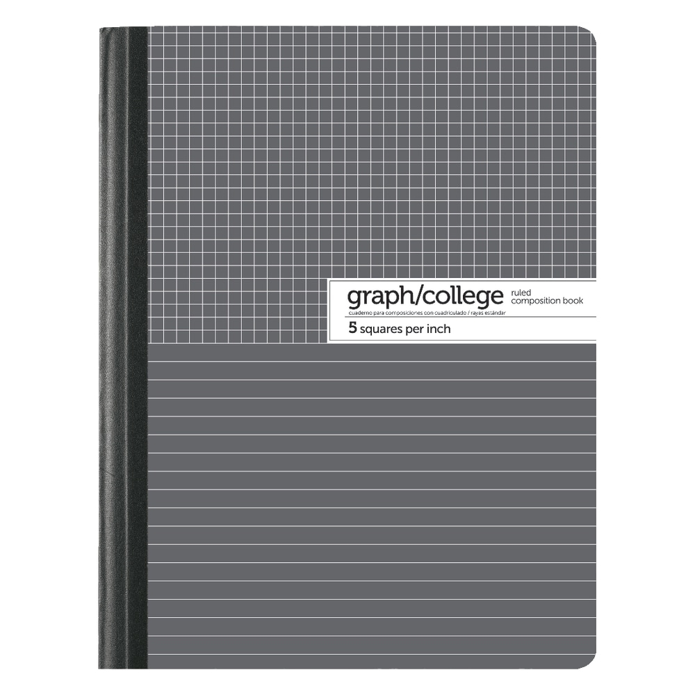 Composition Book 7 1 2 X 9 3 4 College Graph Ruled Gray White 100 Sheets OfficeSupply