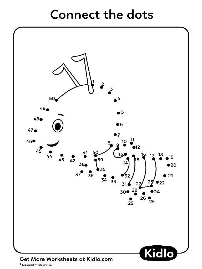 Connect The Dots 1 50 Activity Worksheet 29 Kidlo