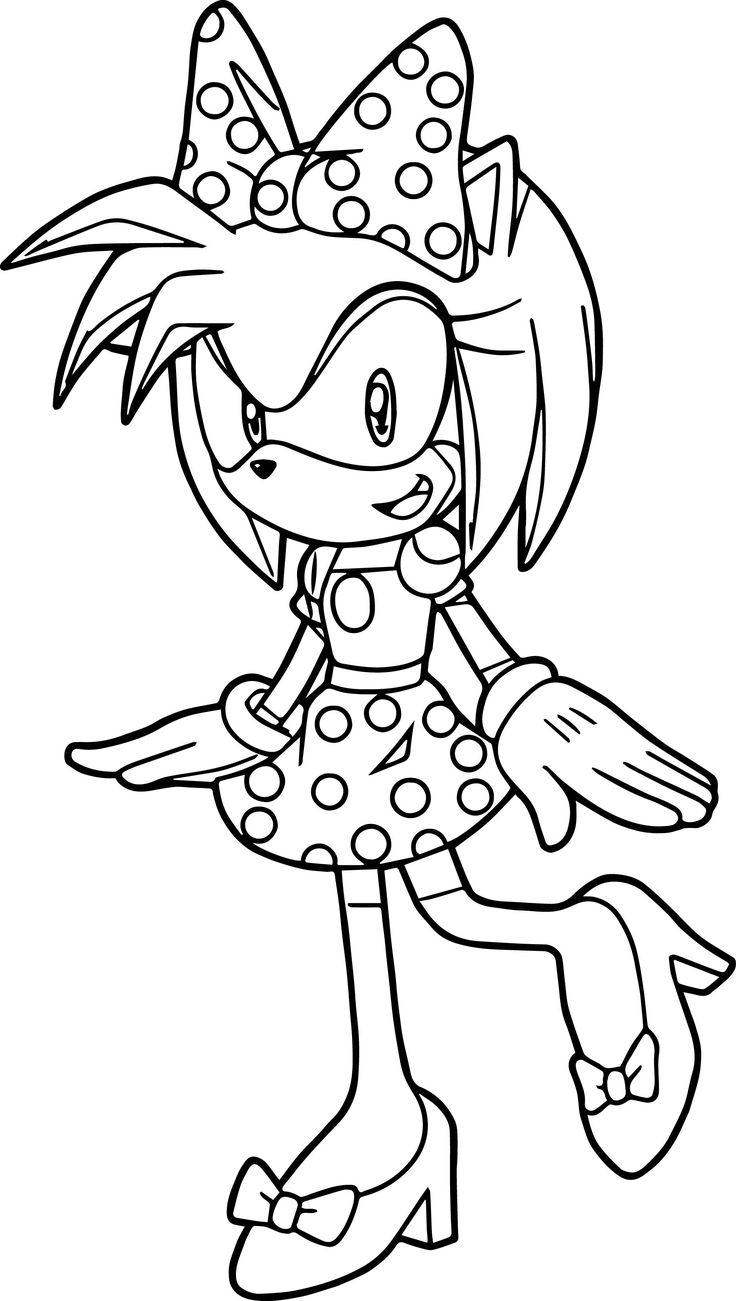 Cool Amy Rose Bow Coloring Page Rose Coloring Pages Coloring Pages Cartoon Coloring Pages
