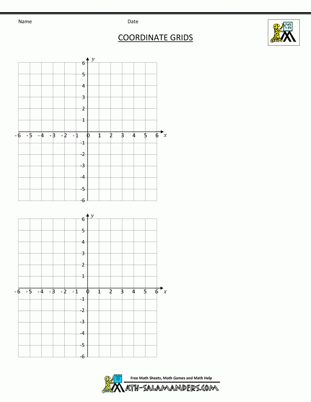 Coordinate Plane Grid Coordinate Plane Grid