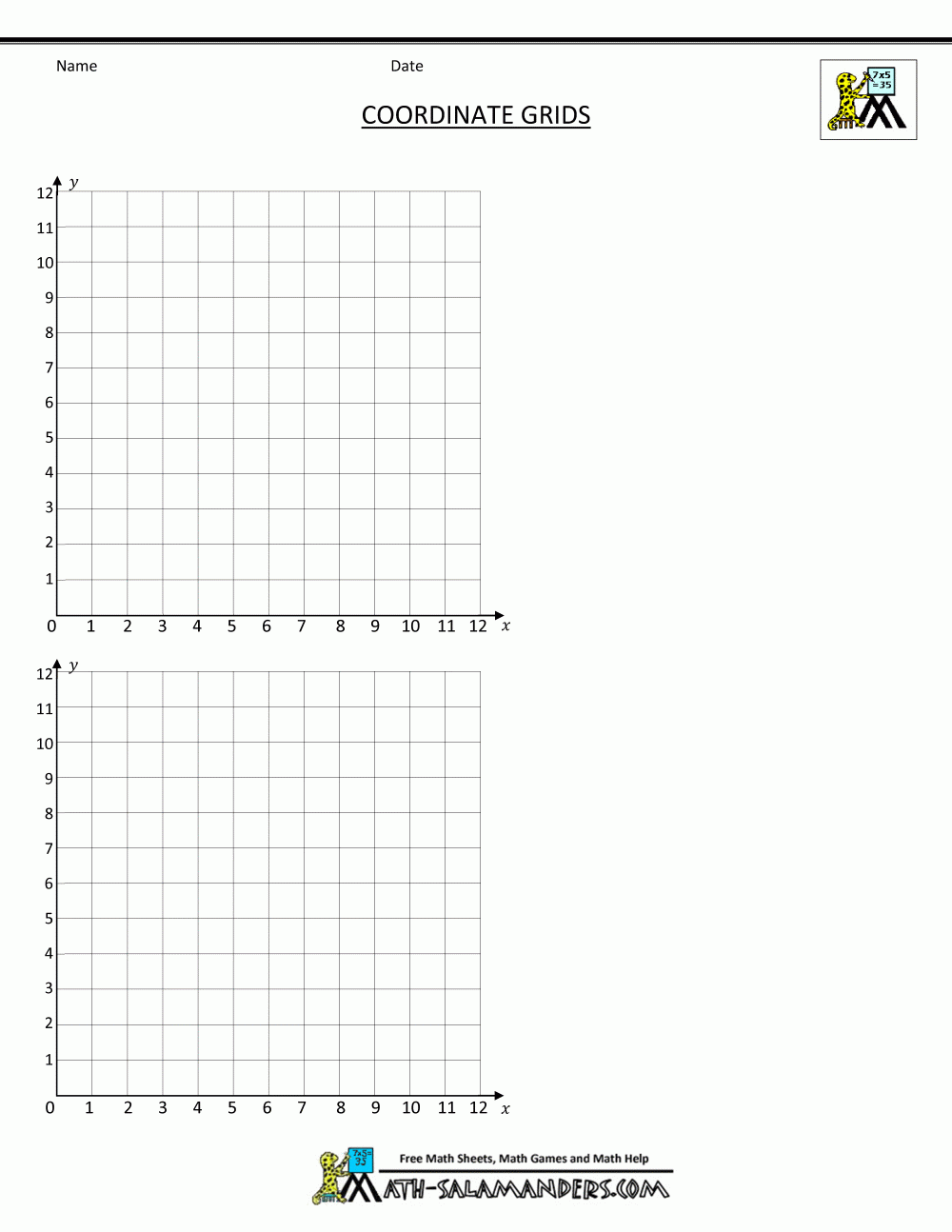 Coordinate Plane Grid Coordinate Plane Grid