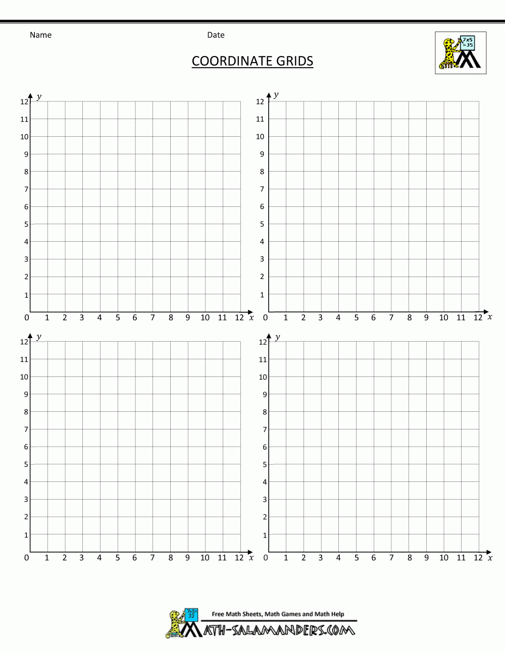 Coordinate Plane Grid Coordinate Plane Grid