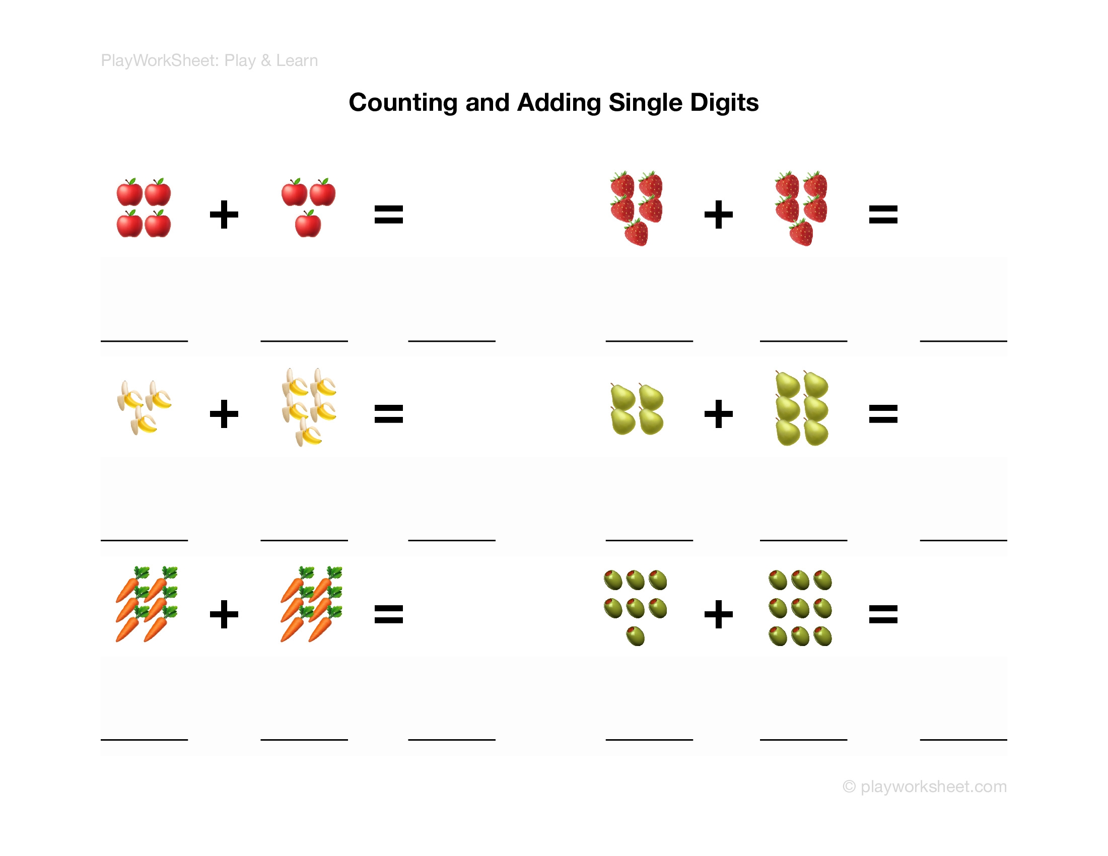 Counting And Adding Single Digit Numbers Free Printables For Kids