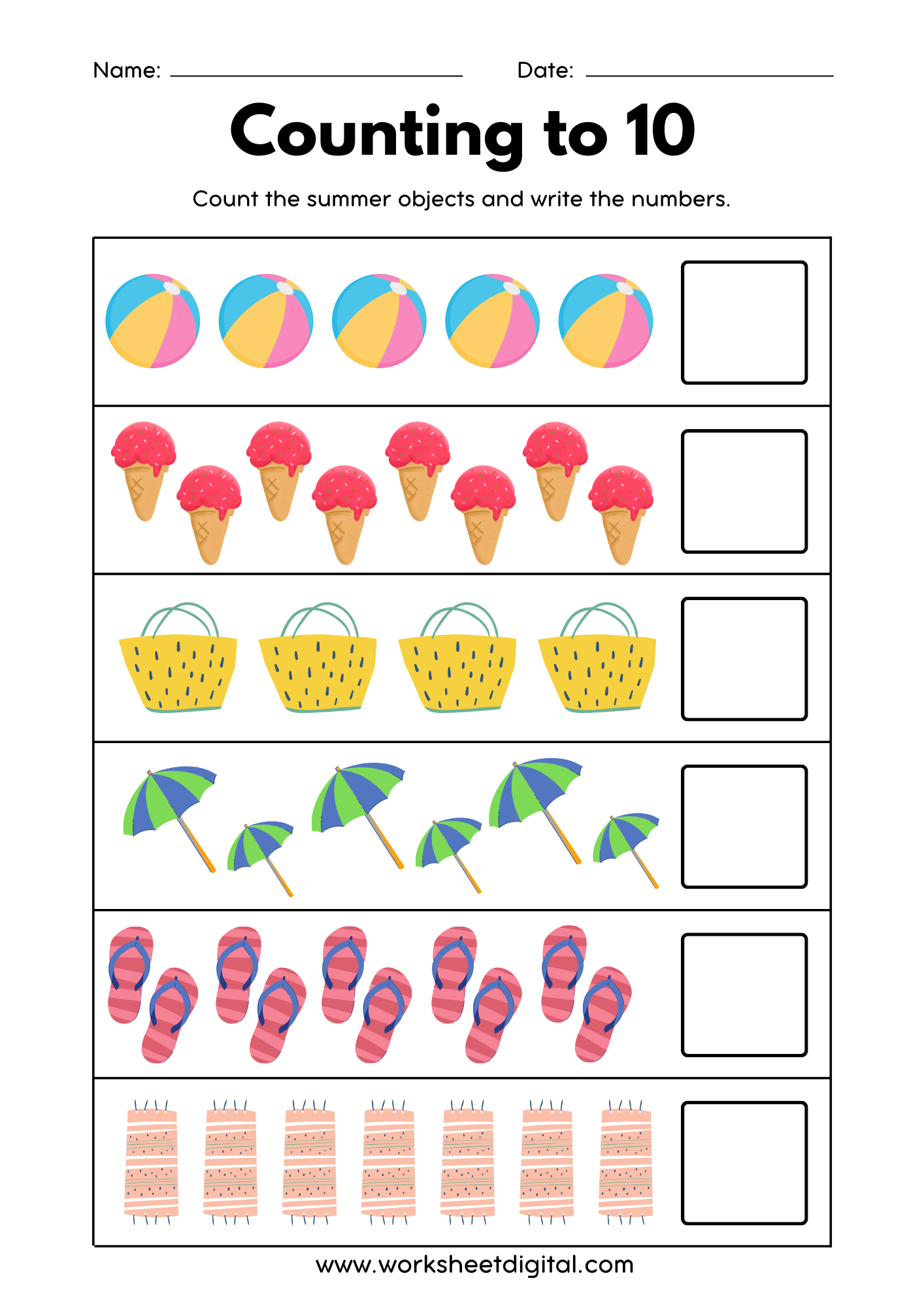 Counting To 10 Worksheet Digital 1 Teacher Made Resources