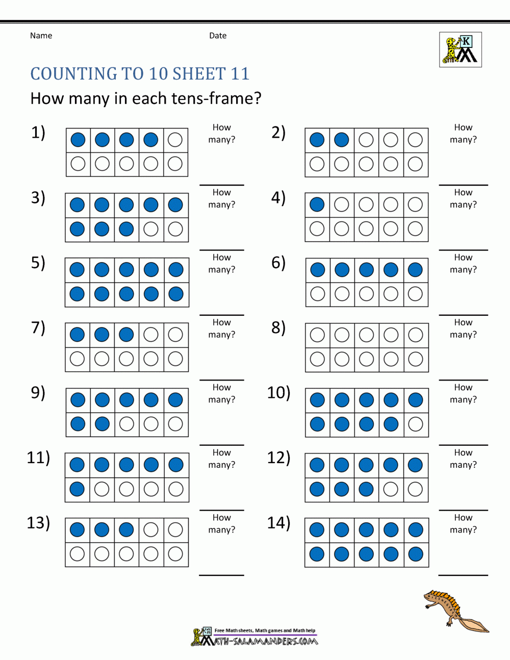 Counting To 10 Worksheets