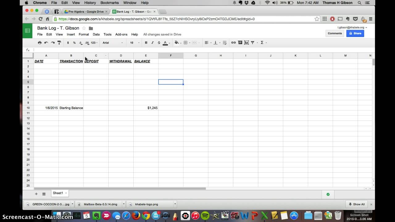 google sheets ledger template