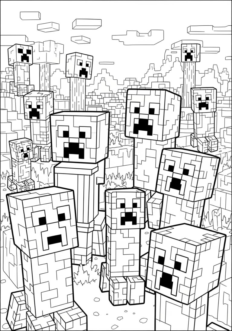 minecraft creeper coloring sheets