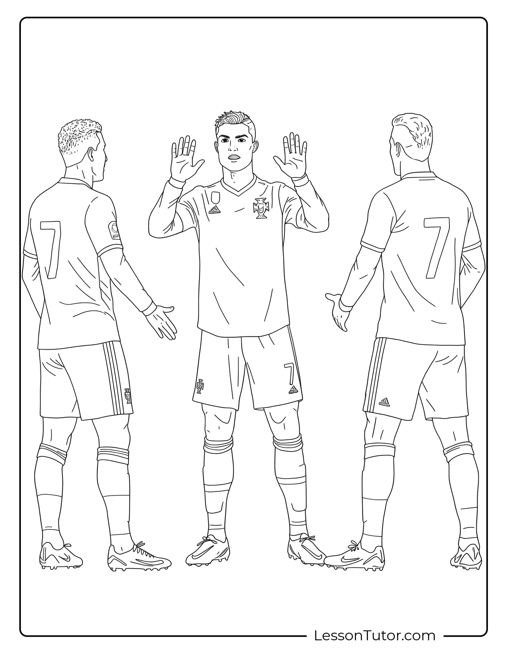 Cristiano Ronaldo Coloring Pages Lesson Tutor Cristiano Ronaldo Coloring Pages Lesson Tutor