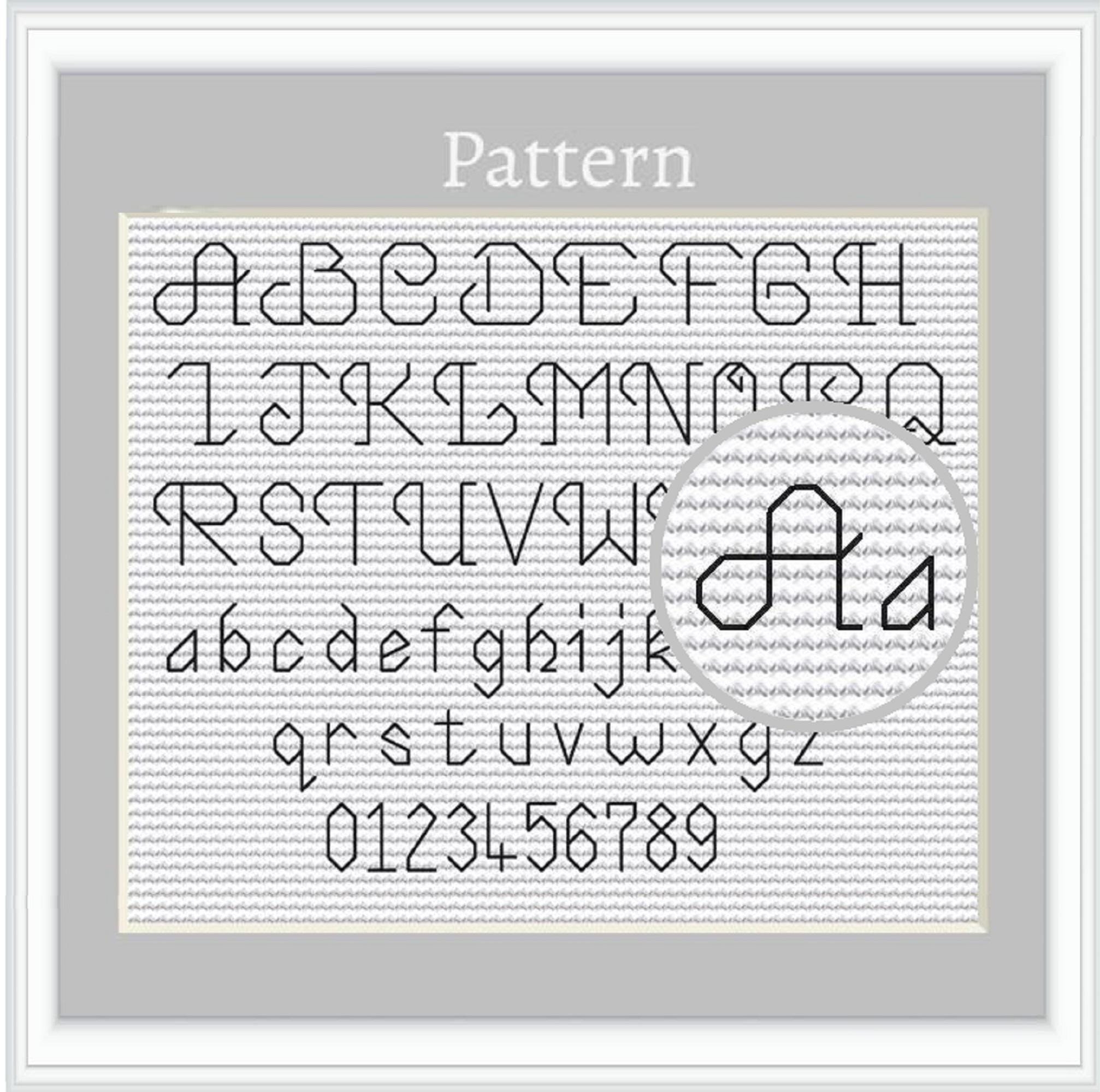 Cross Stitch Font Small Alphabet Cross Stitch Pattern Cross Stitch Letters Backstitch Alphabet Etsy
