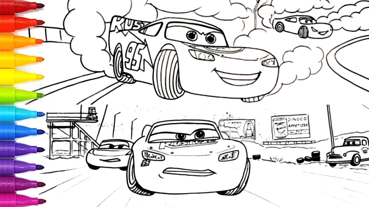 Cruz Ramirez Lightning McQueen Compilation CARS 3 Drawing Coloring Pages Tim Tim TV YouTube