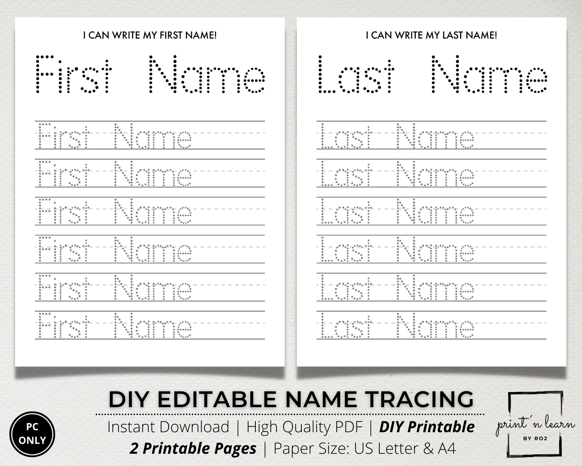 editable name trace