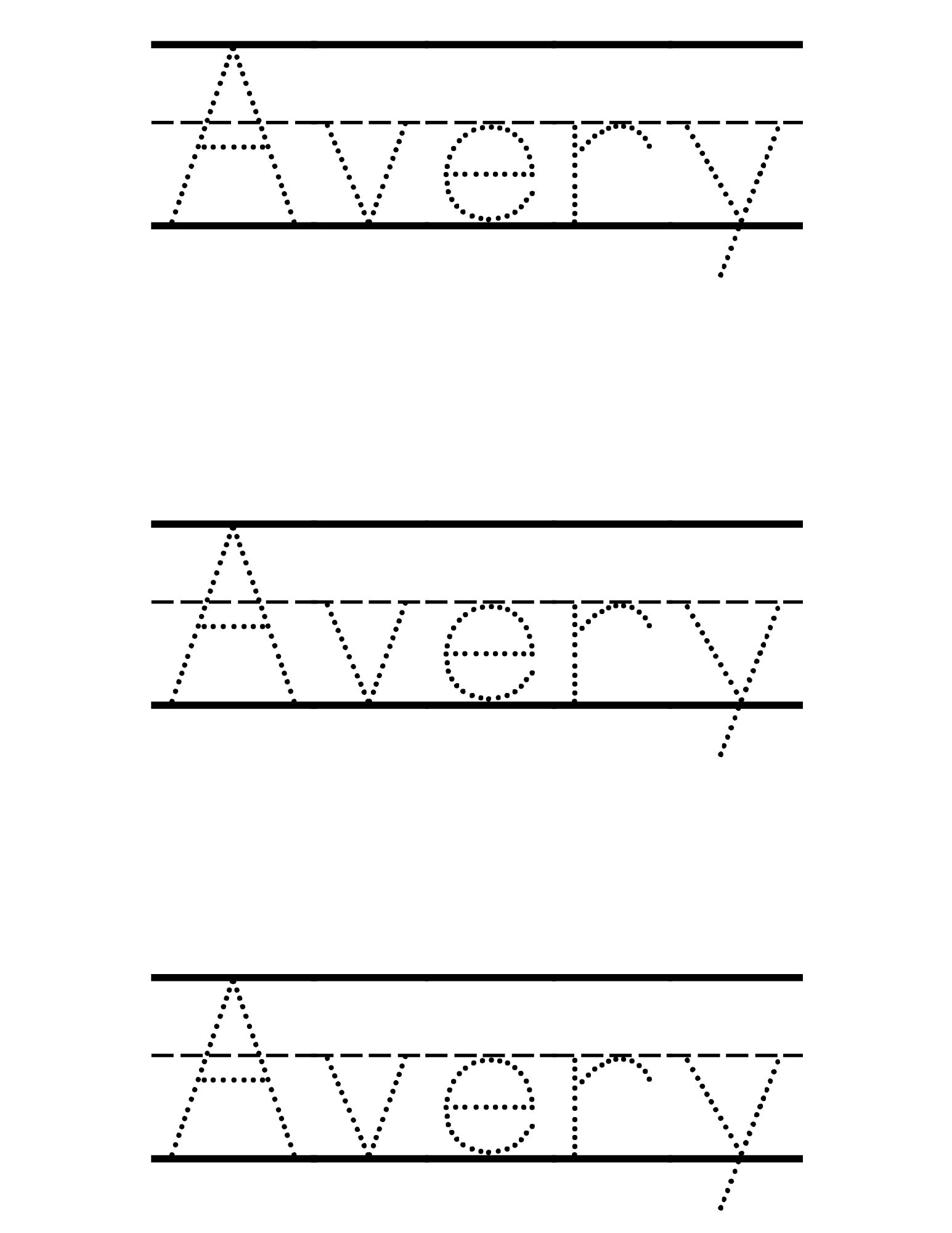 name trace worksheet