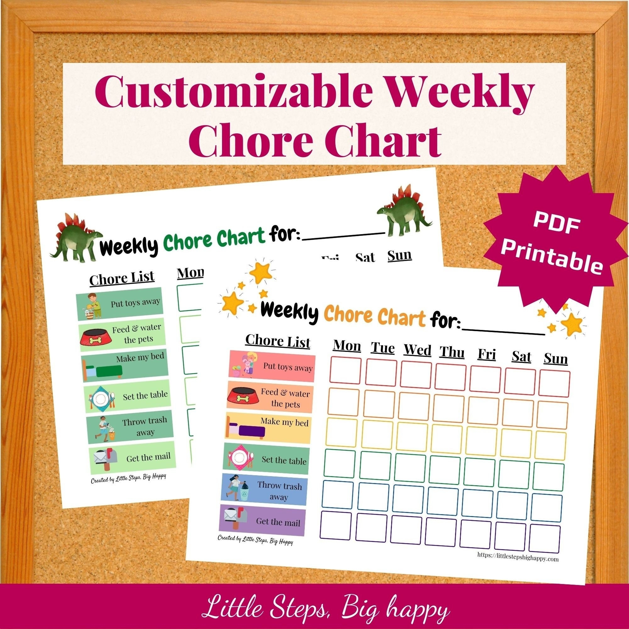 customizable chore chart