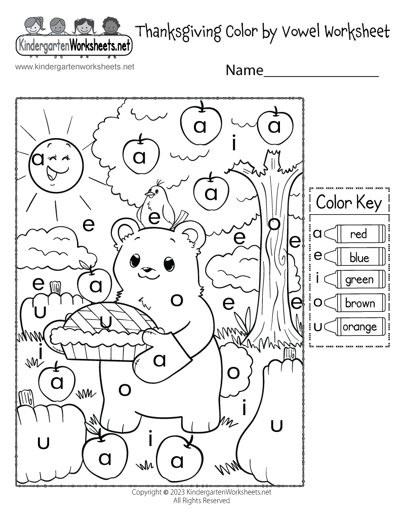 Cute Bear Color By Vowel Worksheet Free Printable Digital PDF