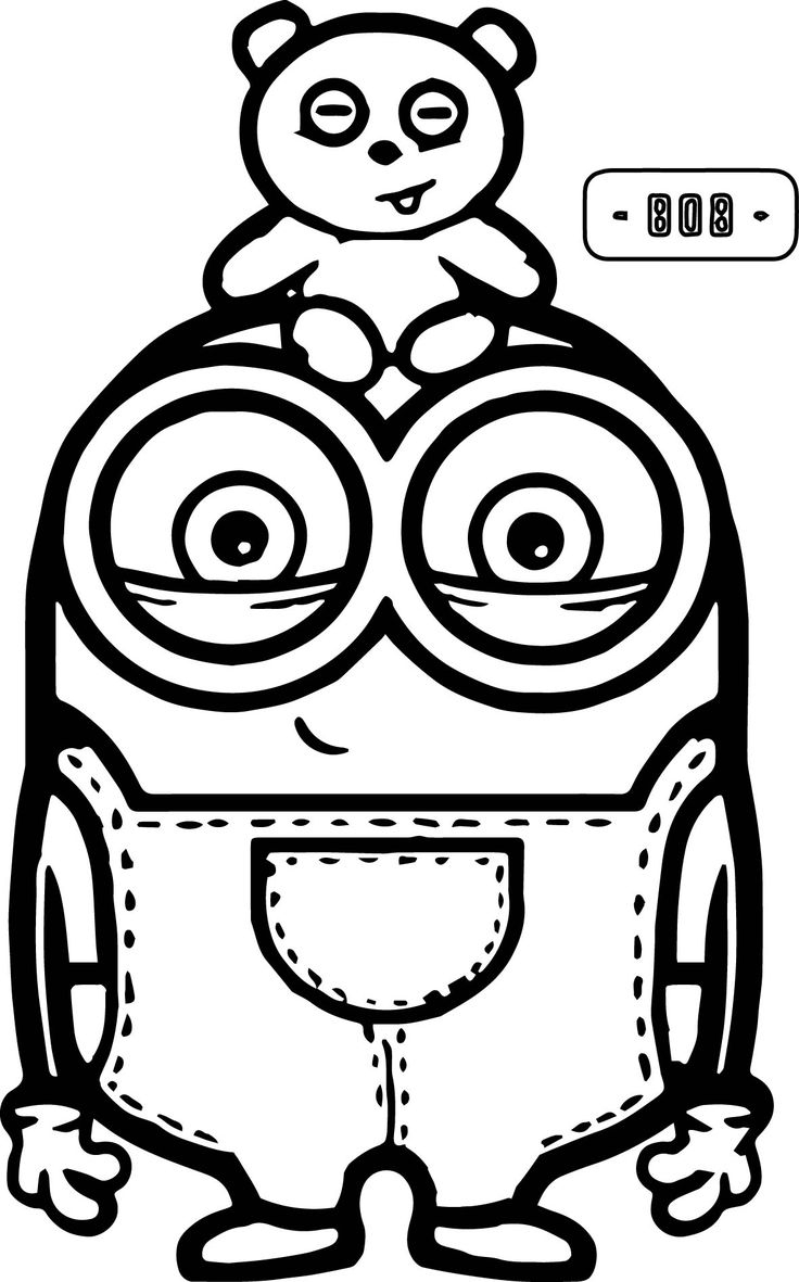 Cute Bob And Bear Minions Coloring Page Wecoloringpage