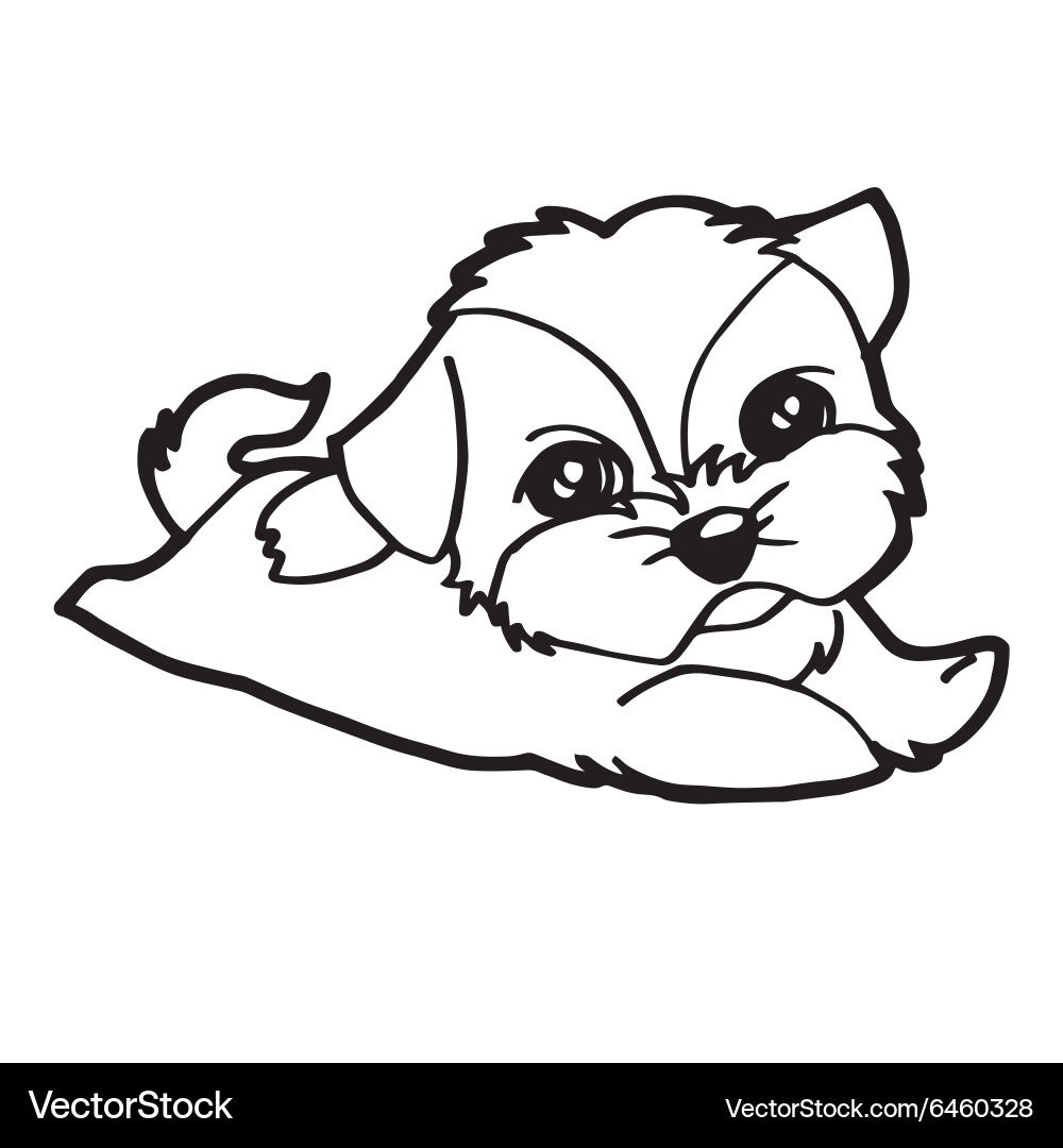 Cute Dogs Coloring Page Royalty Free Vector VectorStock