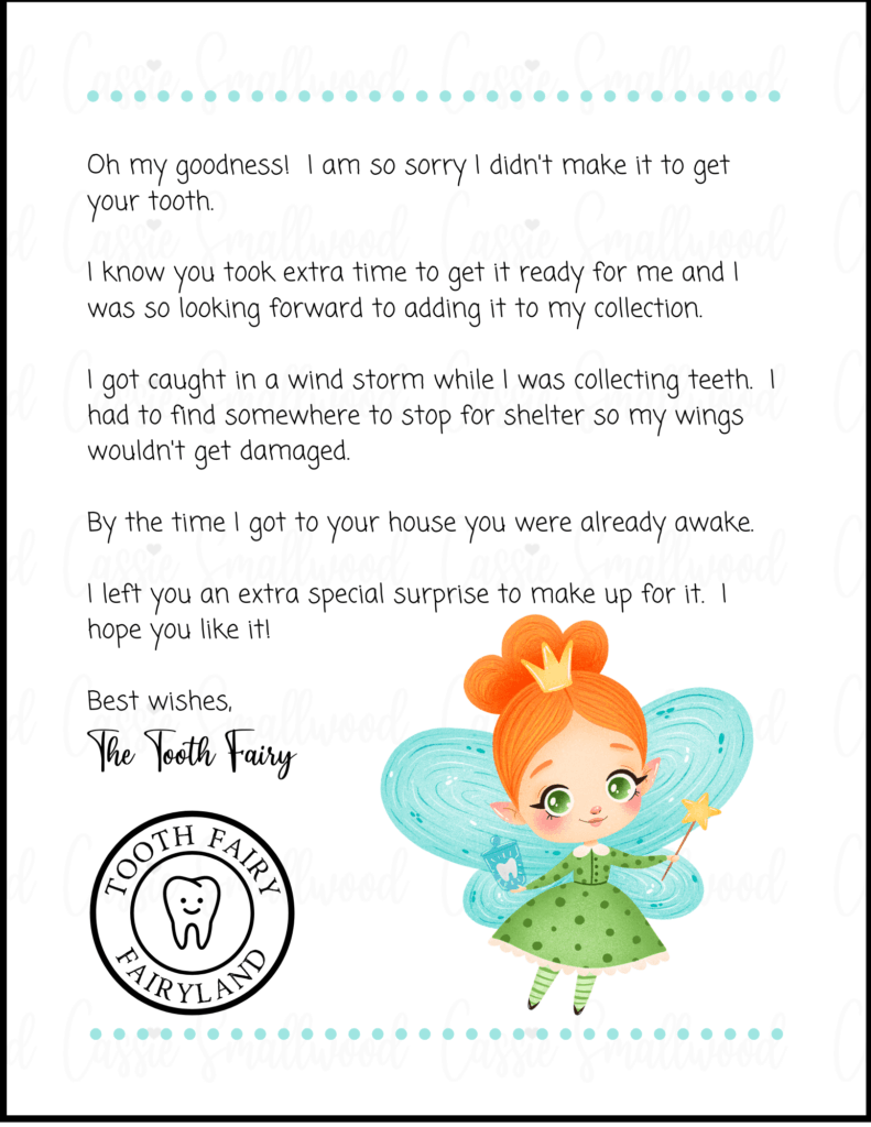 free tooth fairy printables free tooth fairy printables