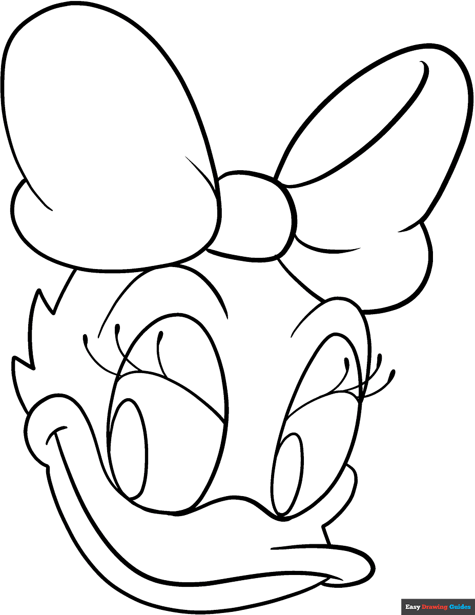 Daisy Duck Coloring Page Easy Drawing Guides