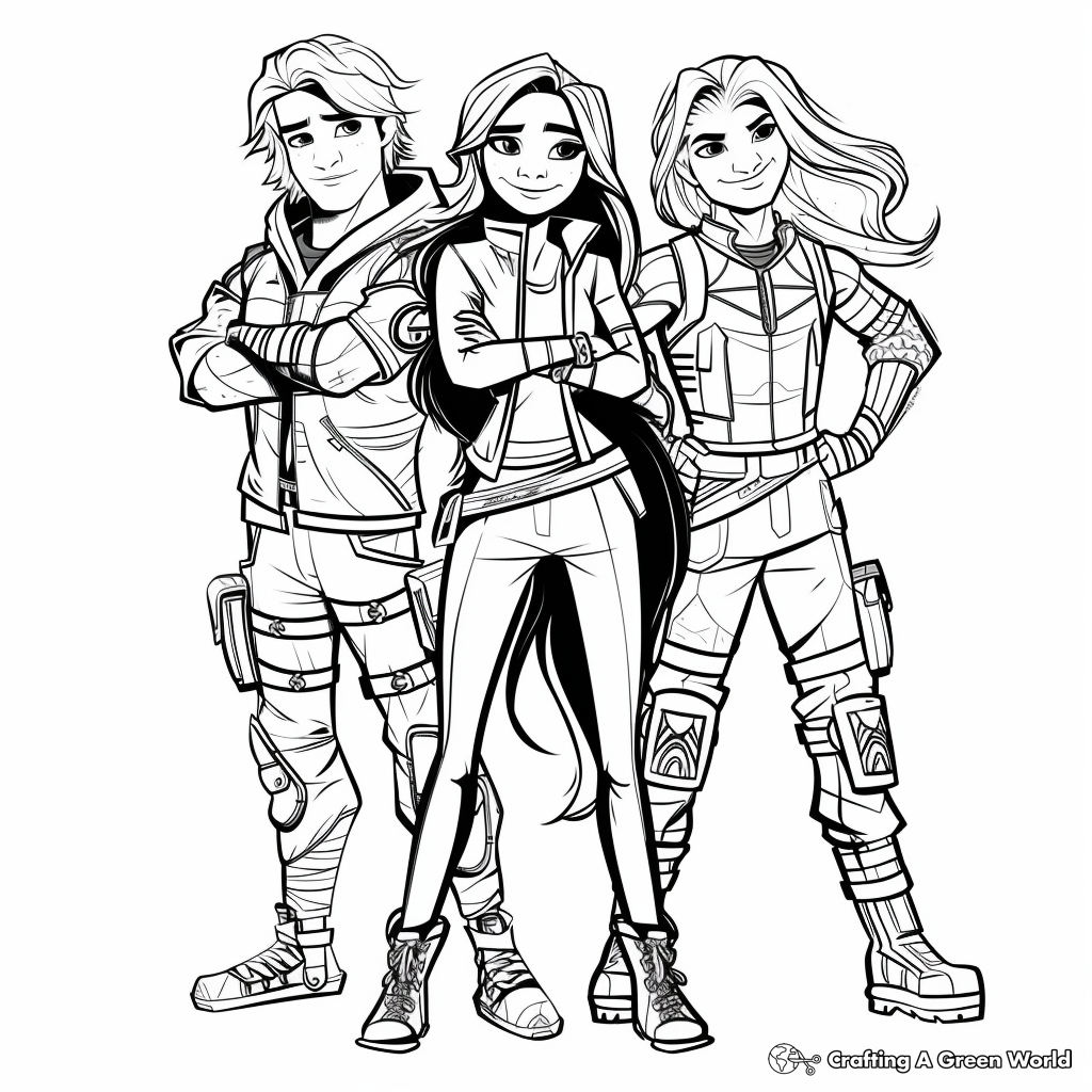 Descendants 3 Coloring Pages Free Printable 