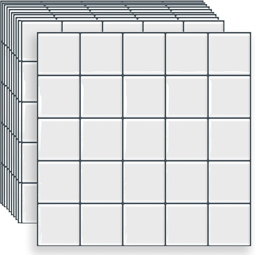 DEWOO Square Peel And Stick Backsplash Tiles Self Adhesive Subway Checkered Grid For Kitchen Bathroom Wall White 10 Sheet 12 12 Amazon DEWOO Square Peel And Stick Backsplash Tiles Self Adhesive Subway Checkered Grid For Kitchen Bathroom Wall White 10 Sheet 12 12 Amazon