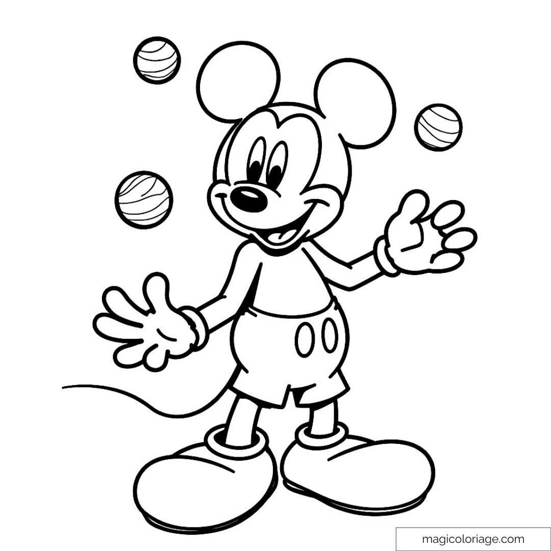 Dibujo Para Colorear De Malabarista De Mickey Mouse Para Ni os